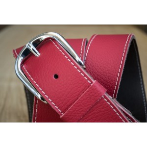 CEINTURE CUIR ROUGE | La jean